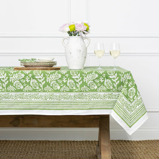 Pomegranate Green Tablecloth | 60x120