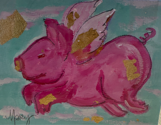 Flying Pig with pink Wings