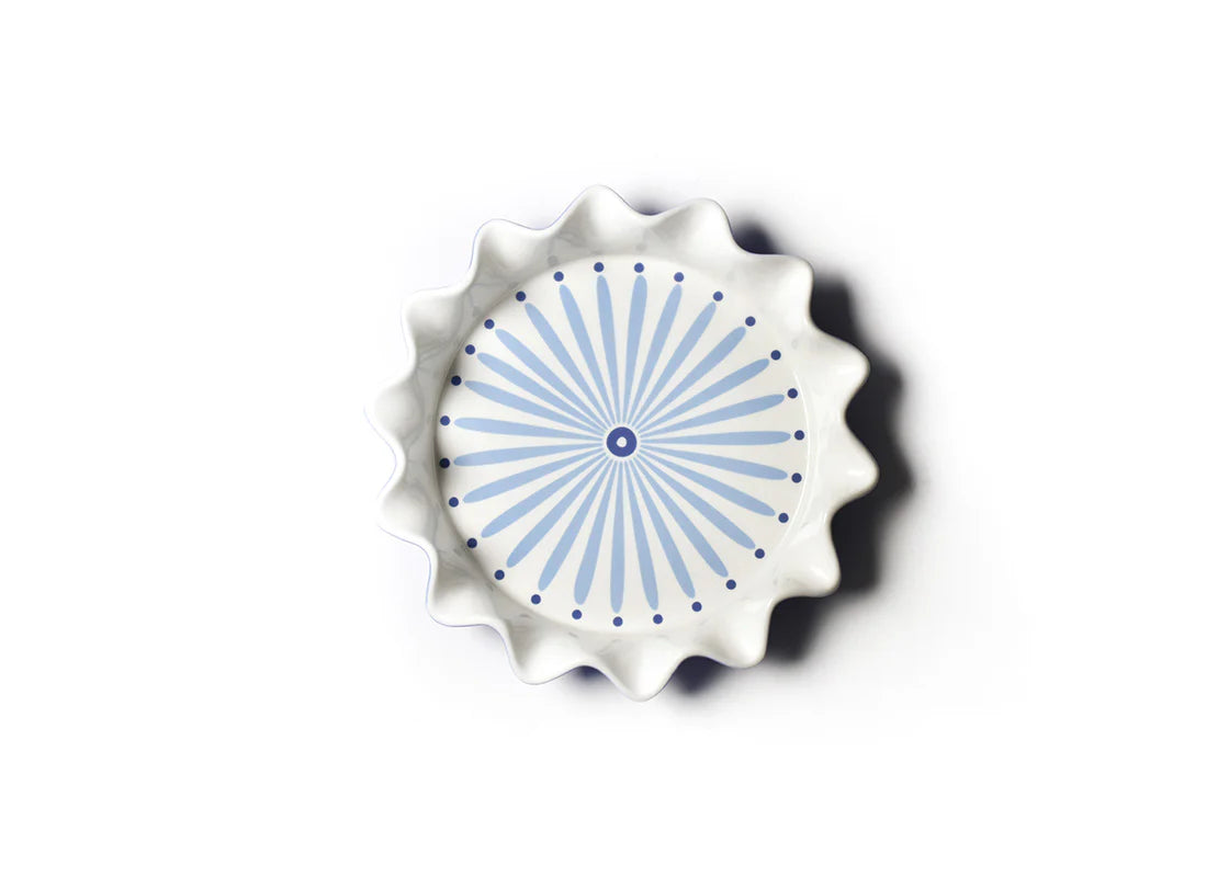 Iris Blue Burst Ruffle 8" Pie Dish