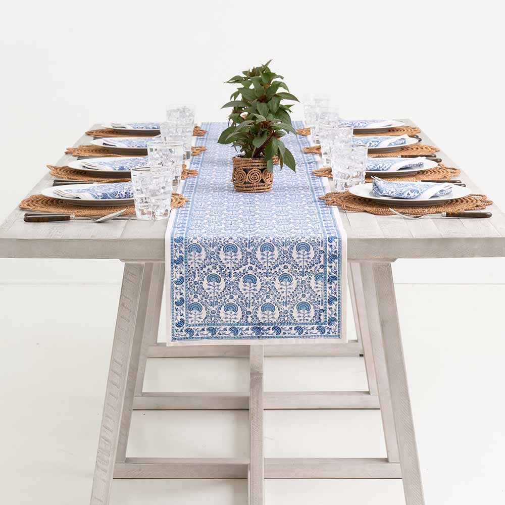 Caroline Blue Table Runner