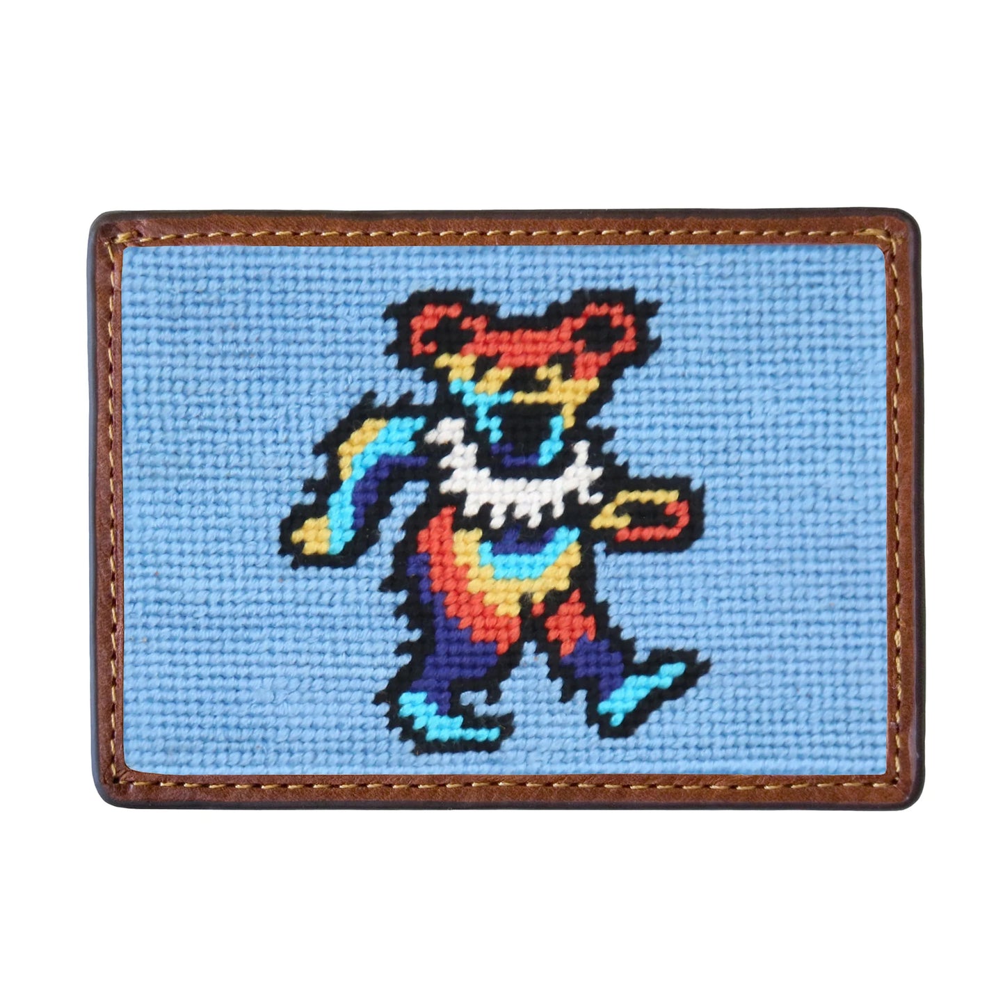 Dancing Bear Tie Dye Card Wallet (Light Blue)
