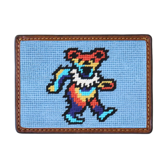 Dancing Bear Tie Dye Card Wallet (Light Blue)