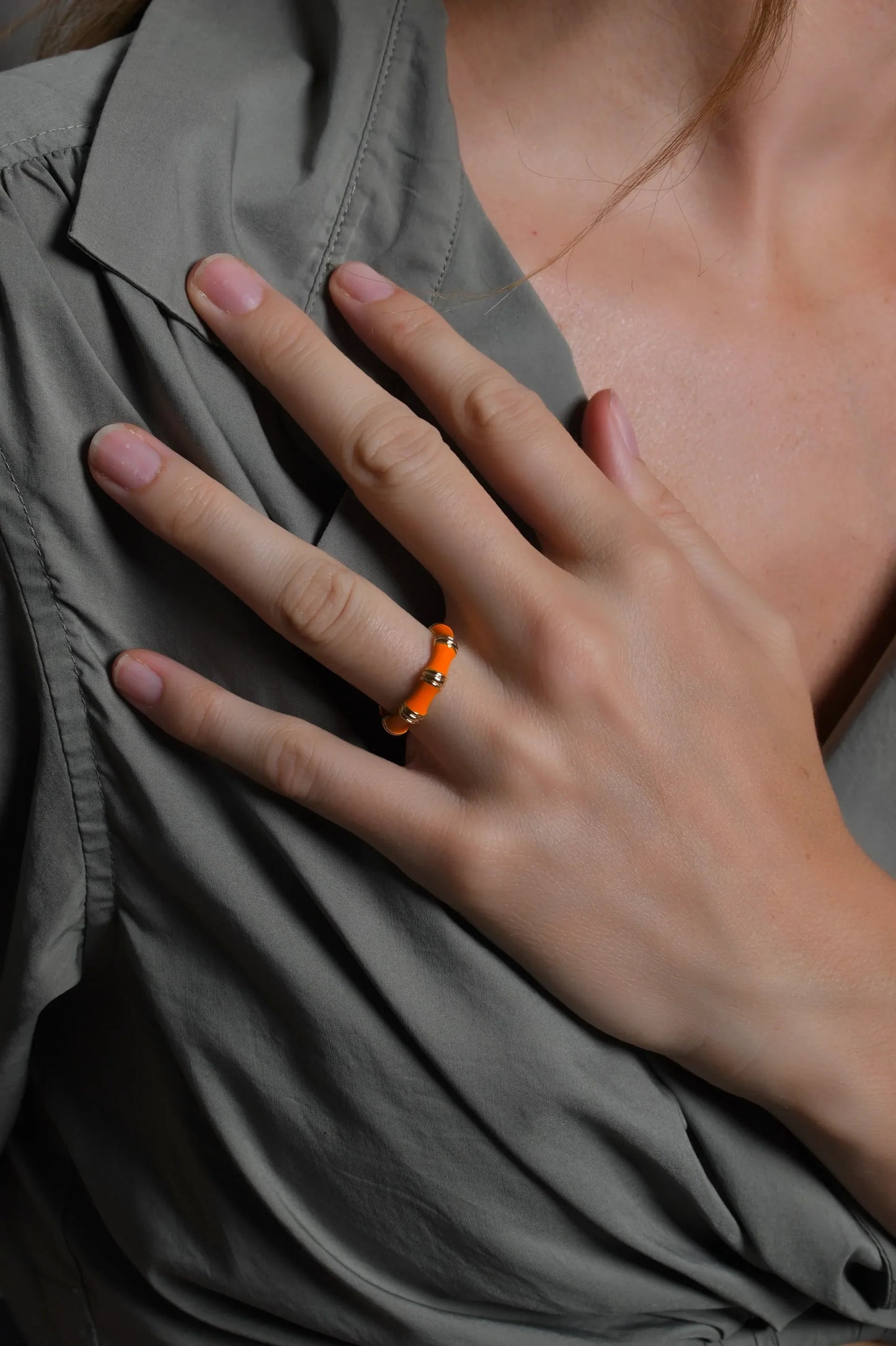 Bamboo Enameled Ring | Clementine