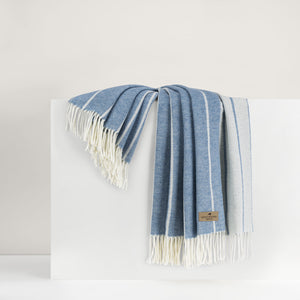 Fiji Stripe Throw - Blue Denim