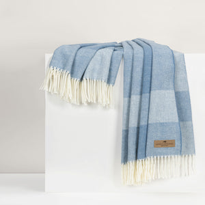 Hampton Plaid Throw - Chambray