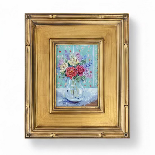 Flowers in a Glass Vase
