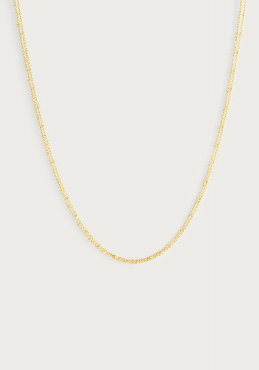 Molten Double Chain Necklace, Gold
