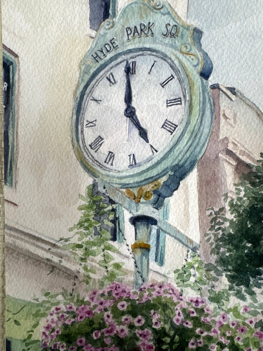 Hyde Park Square Clock Print
