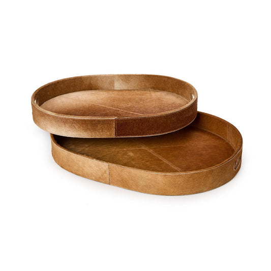 Brown Cowhide Trays, 2 Sizes