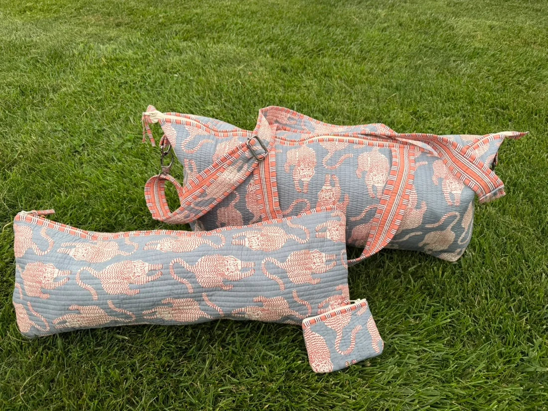 Mahjong Storage Bag Set Light Blue