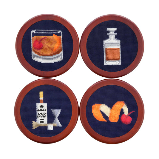 Make an Old Fashioned Coasters (Dark Navy)