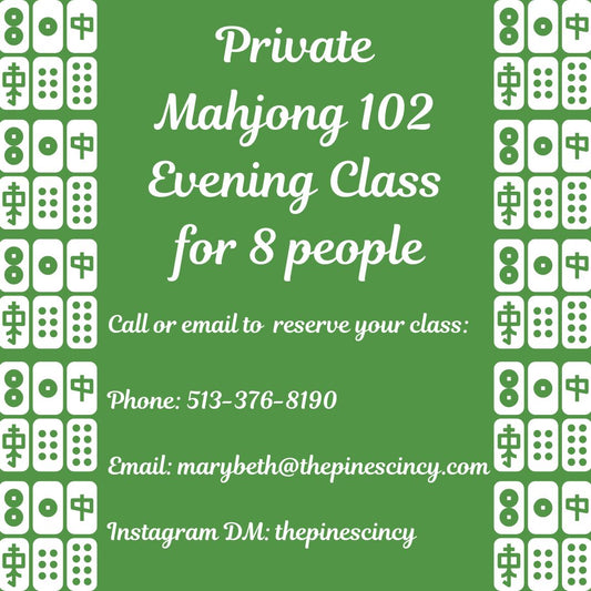 Private Evening Mahjong 102 Class and Shopping Event for 8