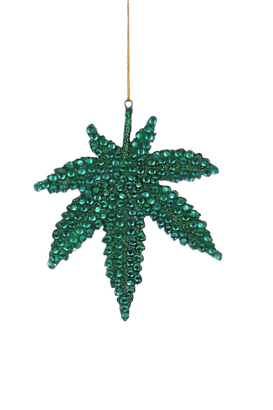 JEWELED LEAF ORNAMENT