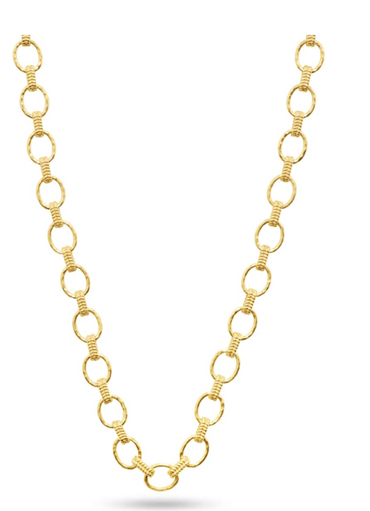 Cleopatra Small Link Necklace, 16"+2" Gold