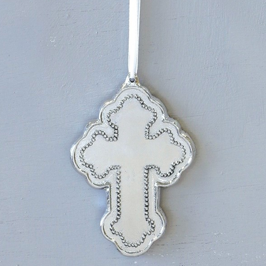 Pearl Cross Ornament