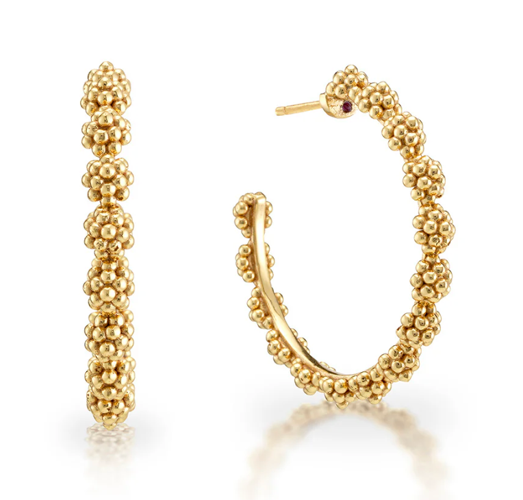 Berry Icon Medium Gold Hoop Earrings-Gold