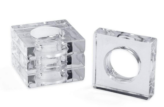 Acrylic Napkin Rings in Crystal Clear - Set of 4 Napkin Rings