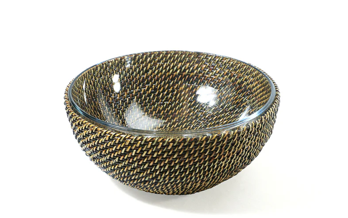 Round 9" Serving Bowl - Basket with Glass Insert