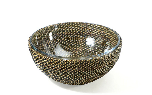 Round 9" Serving Bowl - Basket with Glass Insert