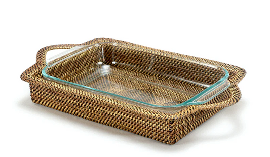 Rectangular Casserol Basket with 2 QT Pyrex Baker