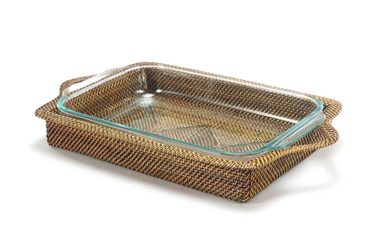 Rectangular Casserol Basket with 3 QT Pyrex Baker