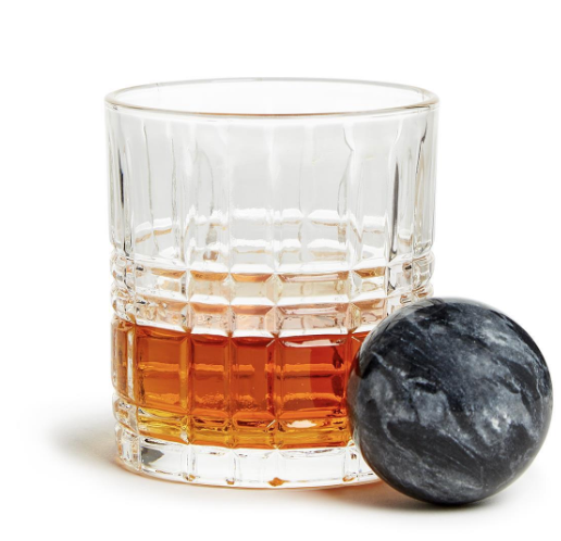 Double Old Fashion Whisky Set with Stone Ball