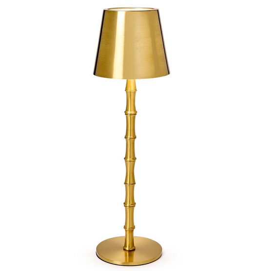 LED Portable Cordless Gold Bamboo Lamp