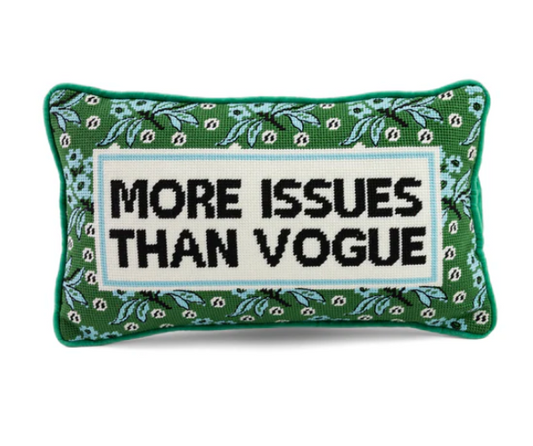 More Issues than Vogue Needlepoint pillow
