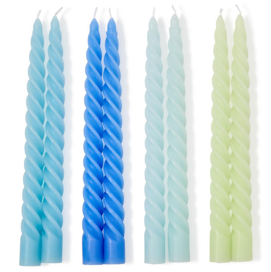 Twist and Glow Set of 2 Twist Taper Candles in Gift Box Assorted 4 Colors