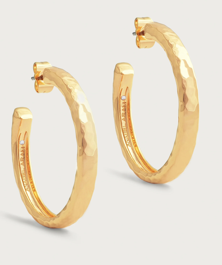Farrier Medium Hoops, Gold