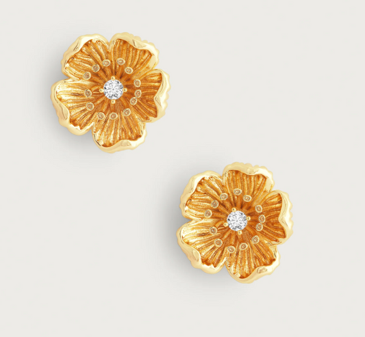 Wildflowers Gold Stud Earrings