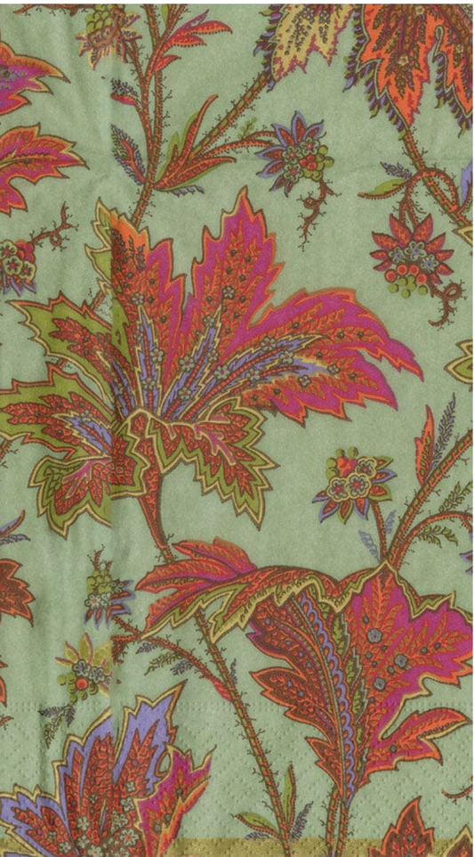 Paisley Leaves Sage Green Paper Guest Towel