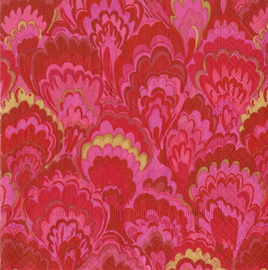 Marbled Ceramica Red Cocktail Napkins