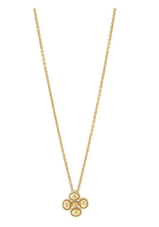 Berry Clover Station Necklace, 16" + 2" - Gold