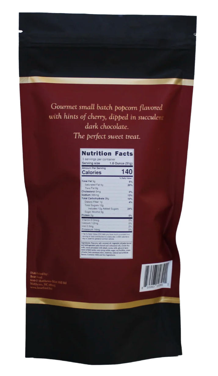 Dark Chocolate Cherry Popcorn - 5.5oz Large Pouch