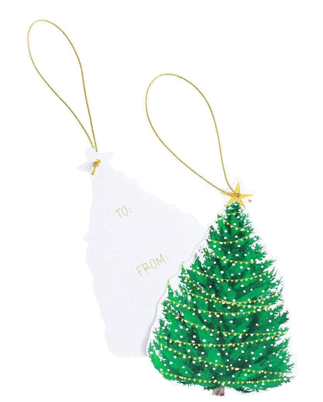 Christmas Tree with Lights Gift Tags - 4 Per Package
