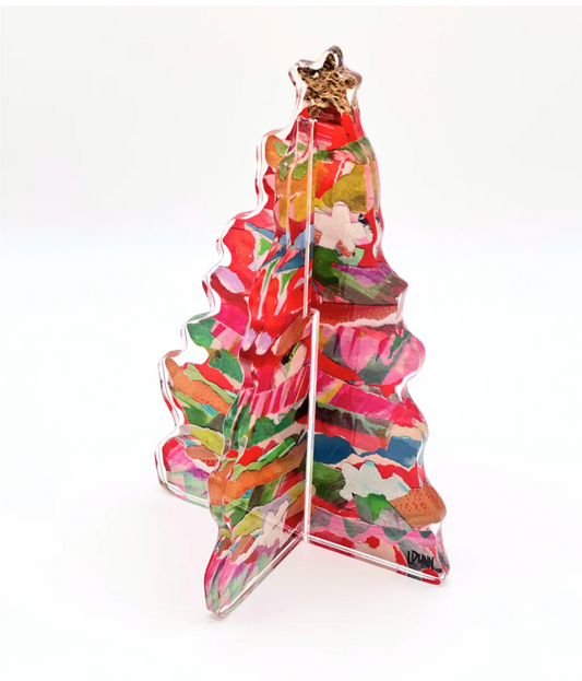 3-D Adorned Christmas Tree Red
