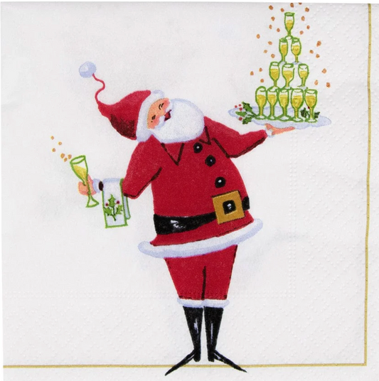 Santa Serving Drinks Cocktail Napkins