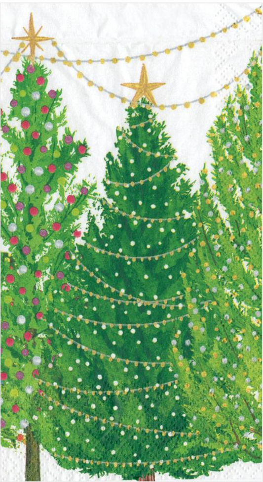 Christmas Trees with Lights Guest/Dinner Napkins