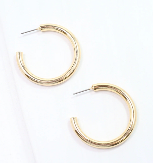 Shiny Gold Hoop Earring
