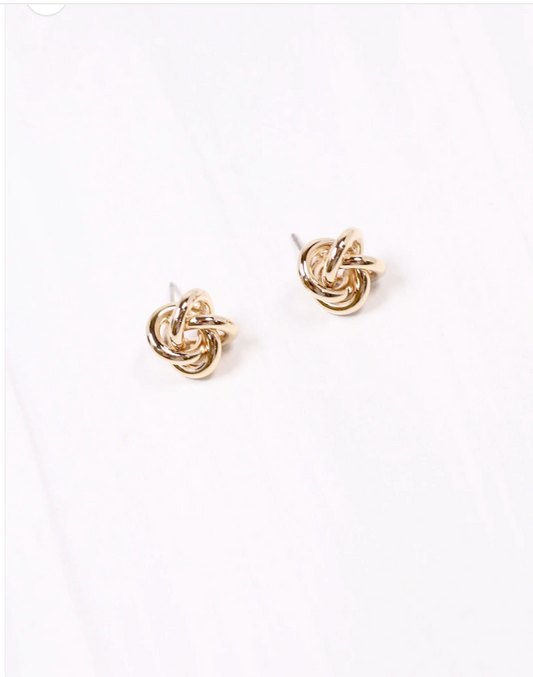 Classic Knot Gold Earrings
