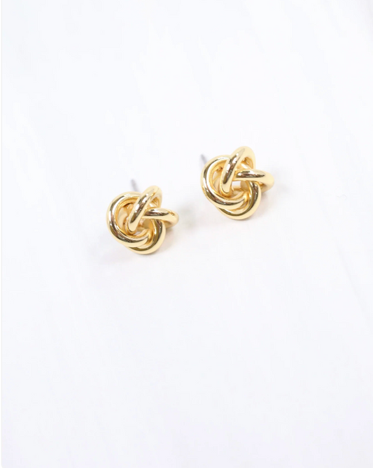 Shiny Gold Knot Earrings