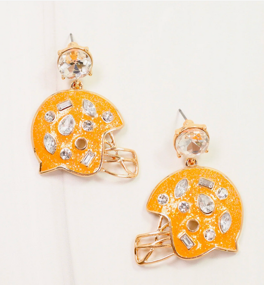 Orange Helmet Earrings