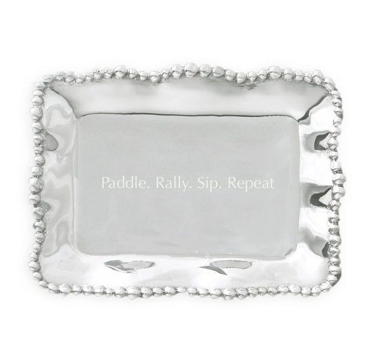 Organic Pearl Rectangular Engraved Tray "Paddle..."