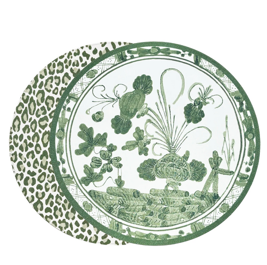 Faenza and Cheetah Reversible Round Placemat Set