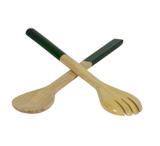 Large Salad Server Set, Dark Green