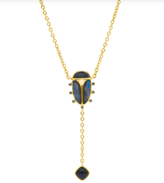 Scarab Lariat Necklace