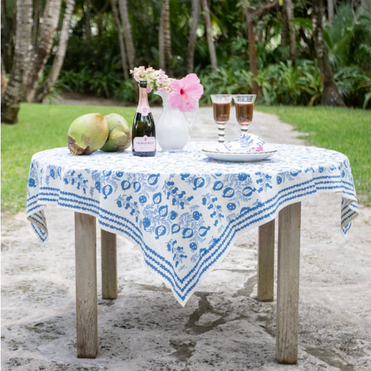 Pom Bells Wedgewood Tablecloth | 55x55