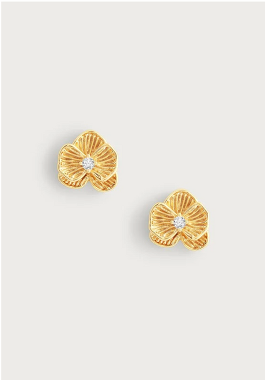 Orchid Gold Stud Earrings