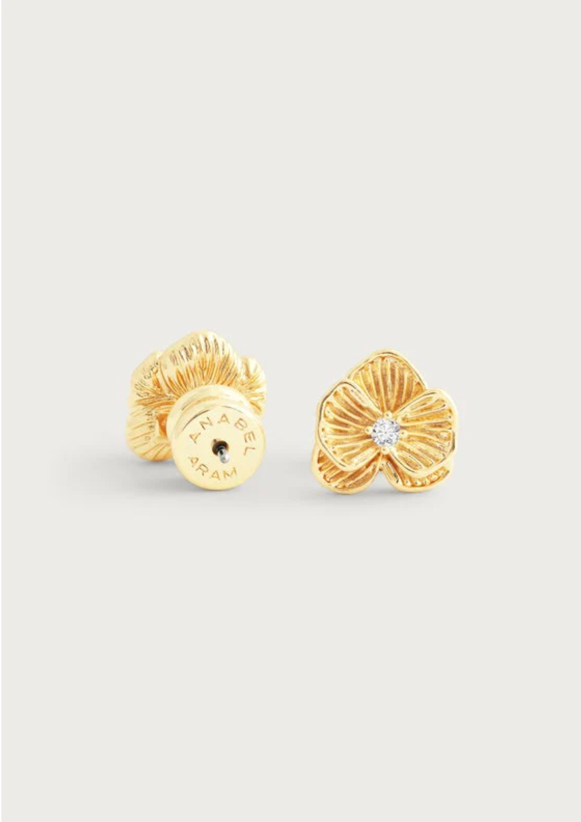 Orchid Gold Stud Earrings